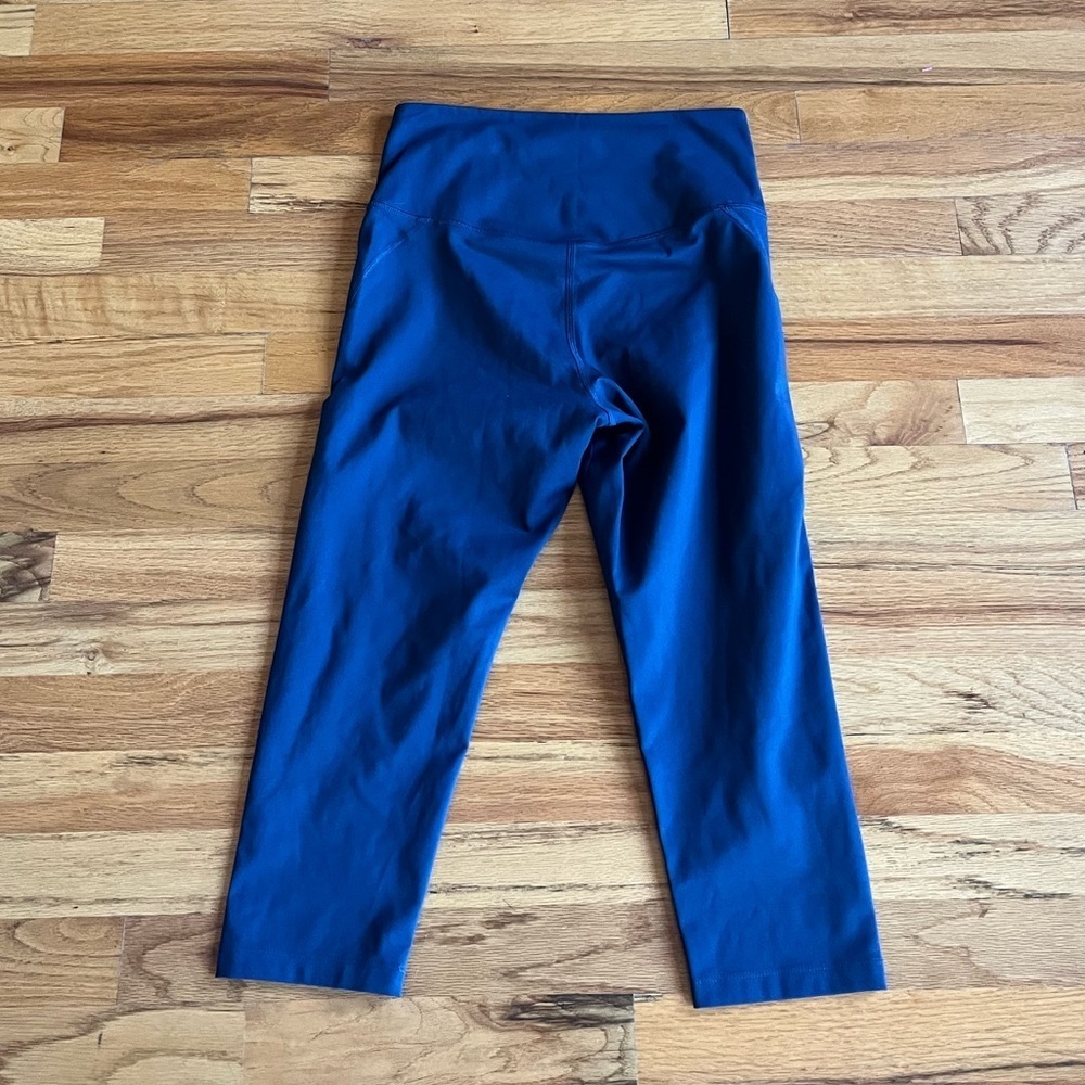 GIRLFRIEND COLLECTIVE High Rise Navy Cropped Leggings M - Picture 7 of 7